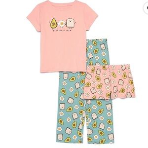 Kids Breakfast Crew Pajama Set - Pink and Blue